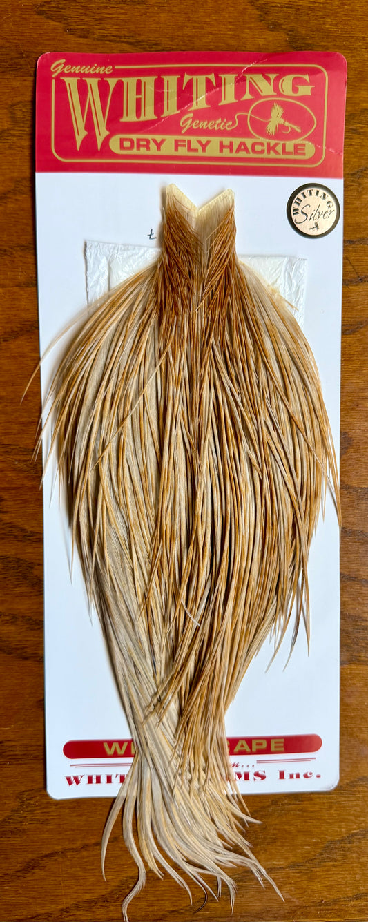 Whiting Farms Silver Grade Rooster Cape Honey Dun 642-SH-E-L