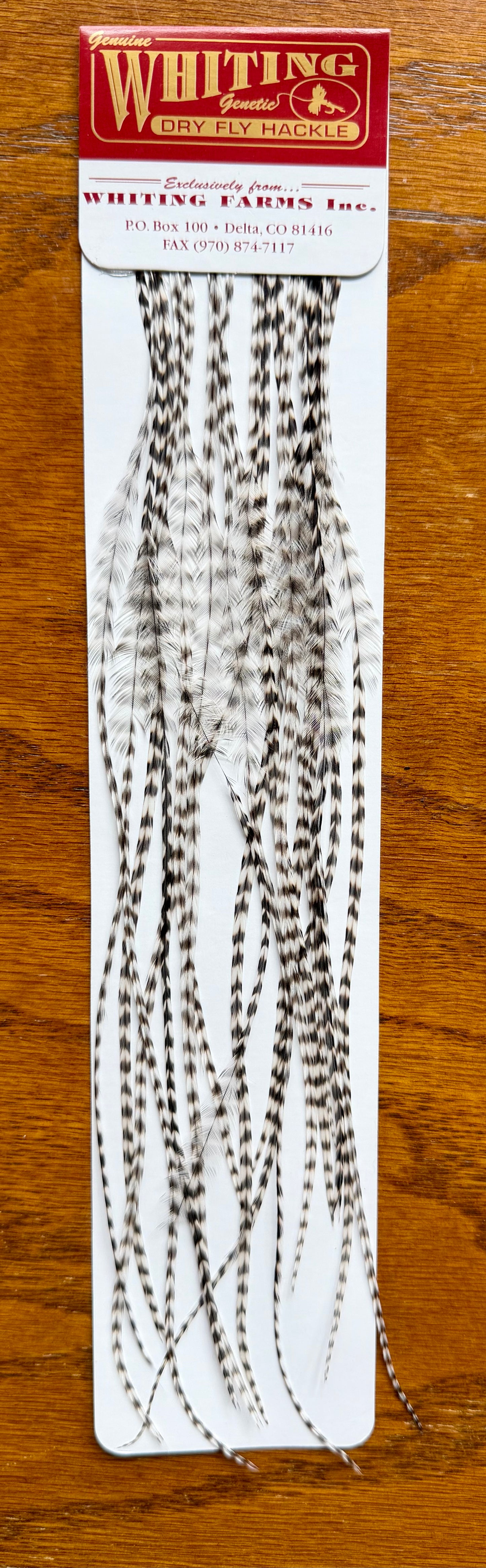 Whiting Dry Fly Hackle 100’s Size 14 Grizzly 496-SH-E-L