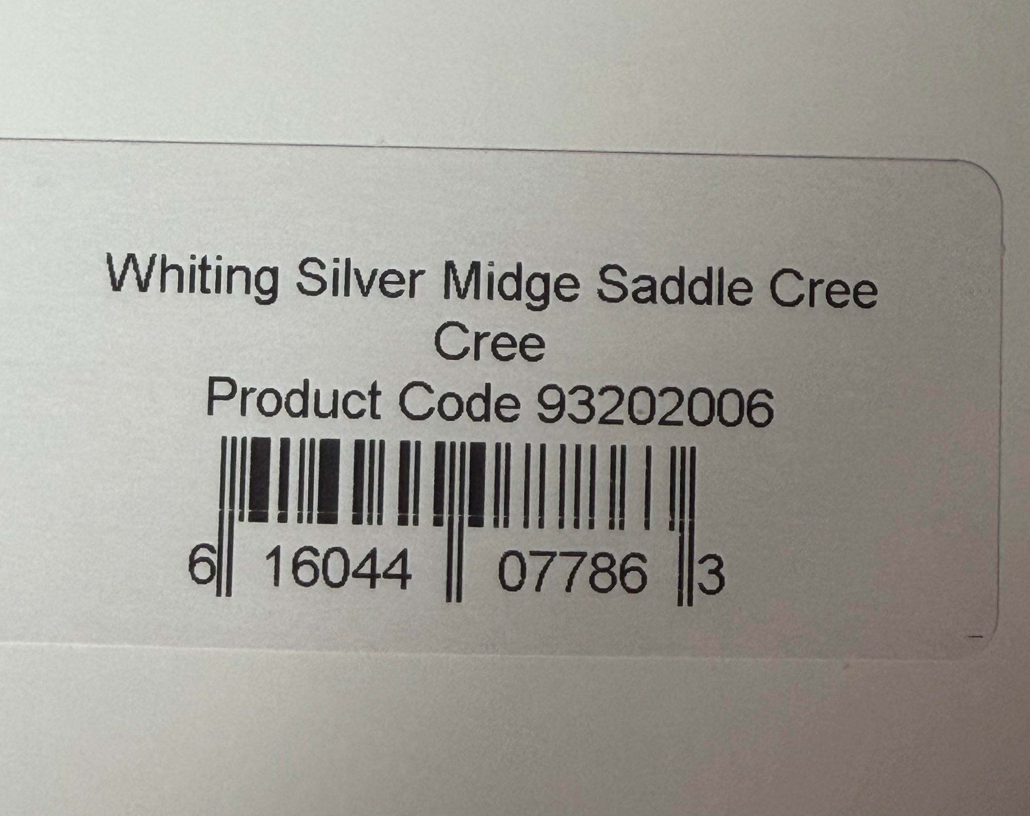 Whiting Farms Silver Grade Midge Rooster Saddle Cree 199-SH-E-L