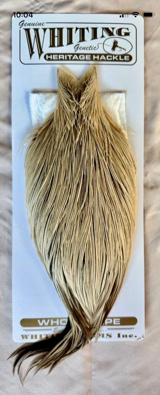 Whiting Farms Heritage Hackle Cape Grade 1 Badger 251-SH-E-L