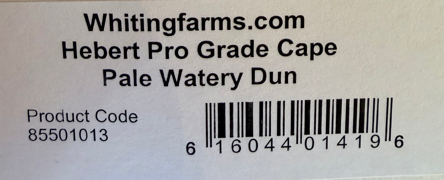 Whiting Farms Hebert Miner Pro Grade Cape Pale Watery Dun 250-SH-E-L