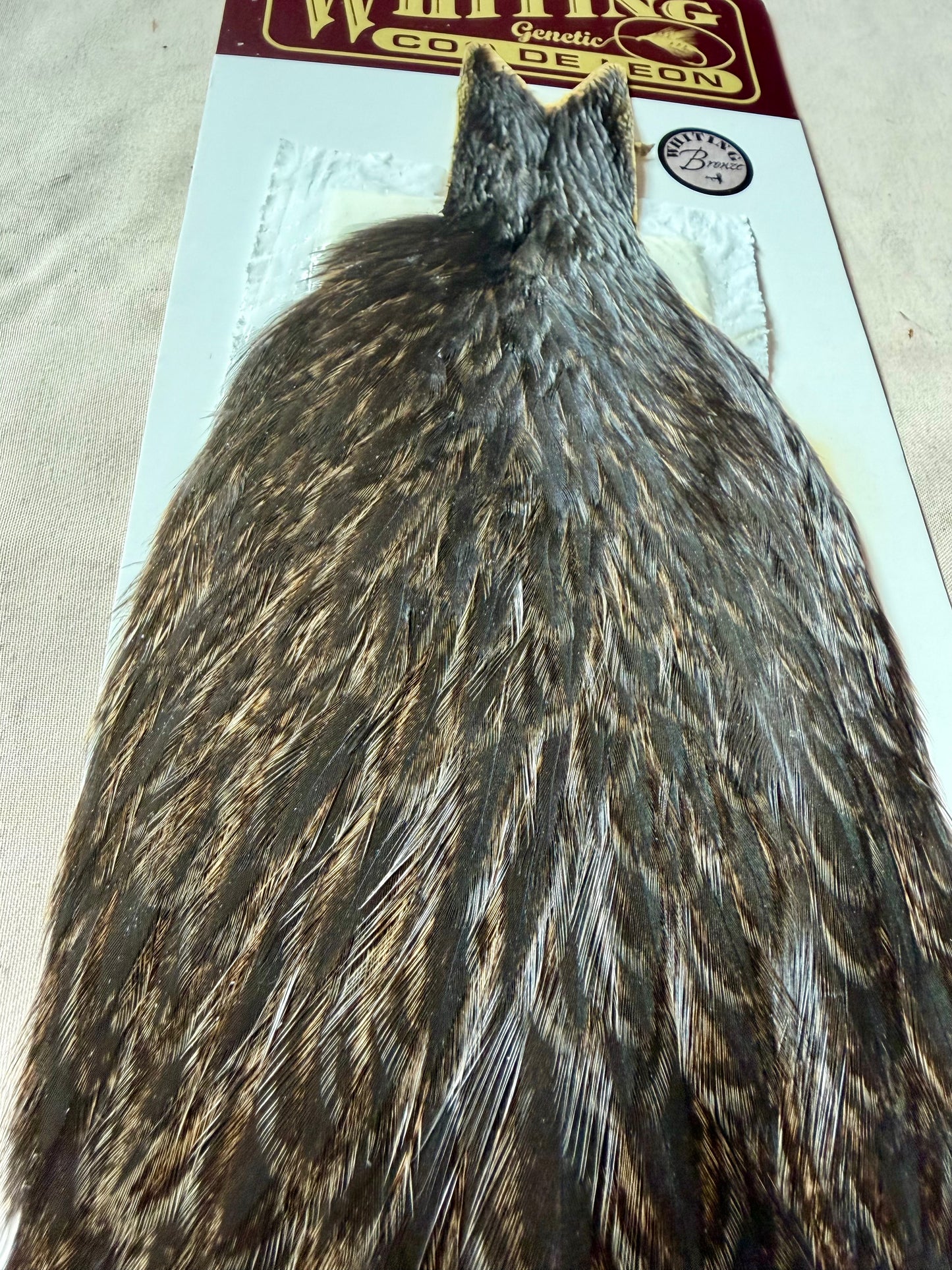 Whiting Farms Bronze grade Coq de Leon Hen Cape  Unique Variant 203-SH-E-L