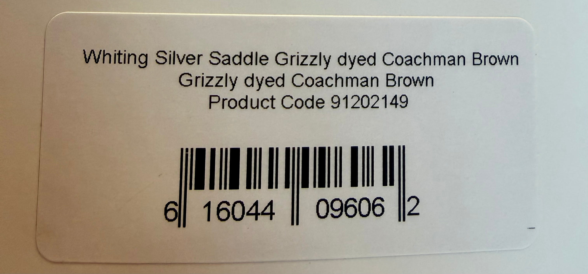 Whiting Farms SILVER Saddle Hackle: GRIZZLY DYED COACHMAN BROWN 077