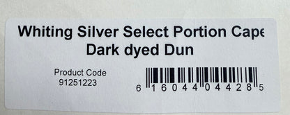 Whiting Farms Silver Grade Select Portion Cape Dark Dyed Dun 777-SH-E-L