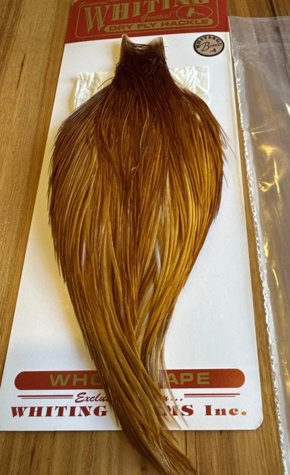 Whiting Farms BRONZE Grade Fly Tying Cape : MED GINGER 016