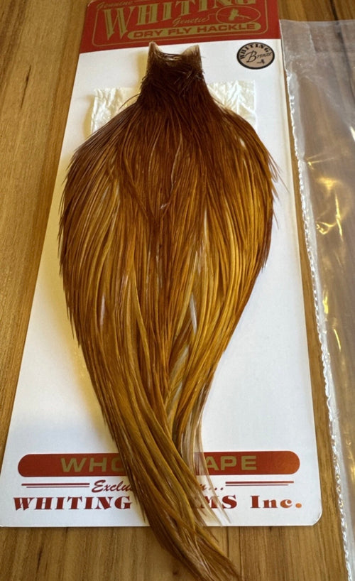 Whiting Farms BRONZE Grade Fly Tying Cape : MED GINGER 016