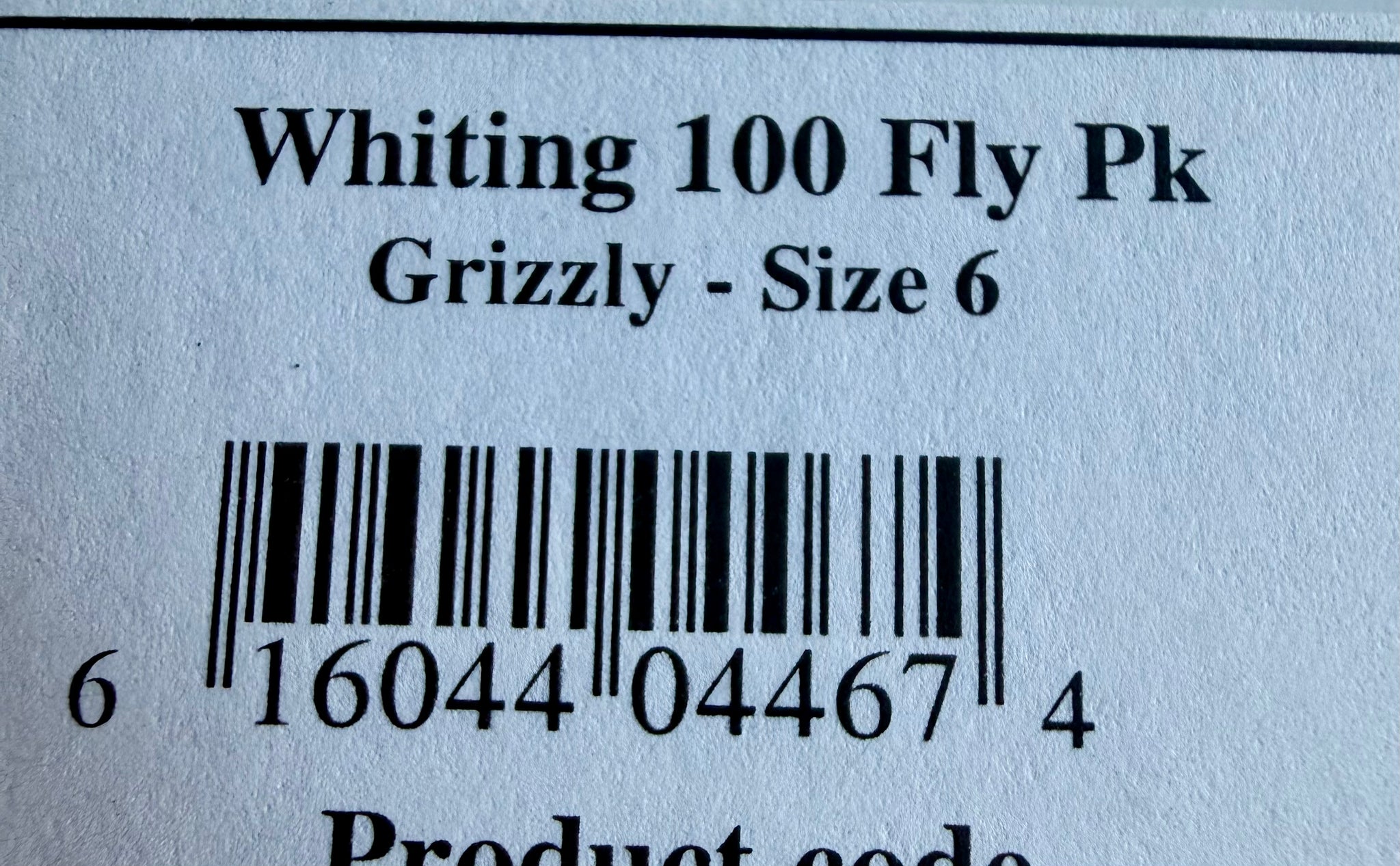 Whiting Dry Fly Hackle 100’s Size 6 Grizzly 821-SH-E-L