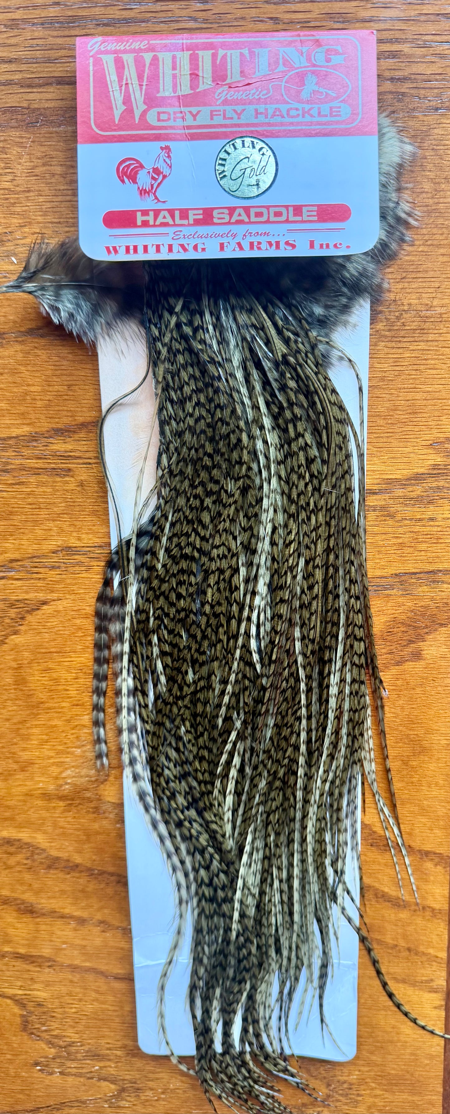 Whiting Farms Gold Grade Half Saddle Grizzly dyed Olive 359-SH-E-L