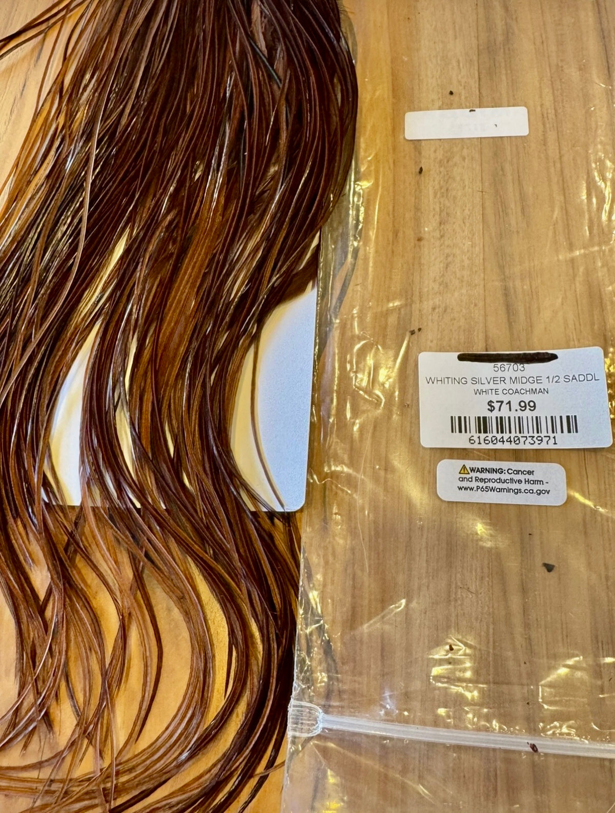 Whiting Farms Dry Fly Hackle SILVER  MIDGE 1/2 SADDLE  DYED COACHMAN New 130