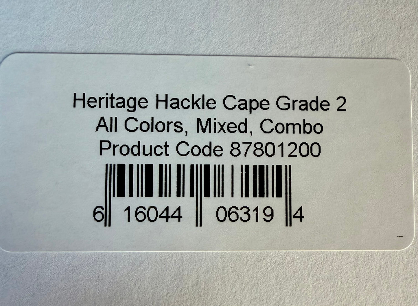 Whiting Farms Heritage Hackle Cape Grade 2 Mixed Combo 176-SH-E-L