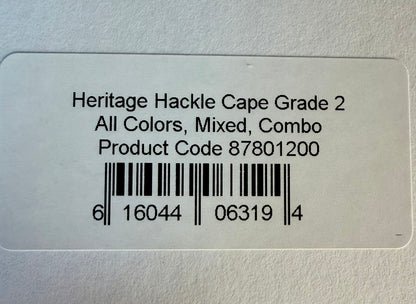 Whiting Farms Heritage Hackle Cape Grade 2 Mixed Combo 176-SH-E-L