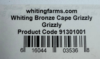 Whiting Farms Bronze Grade Cape Grizzly 641-SH-E-L