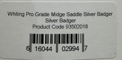 Whiting Pro Grade Midge Rooster Saddle - Silver Badger 365-SH-E-L