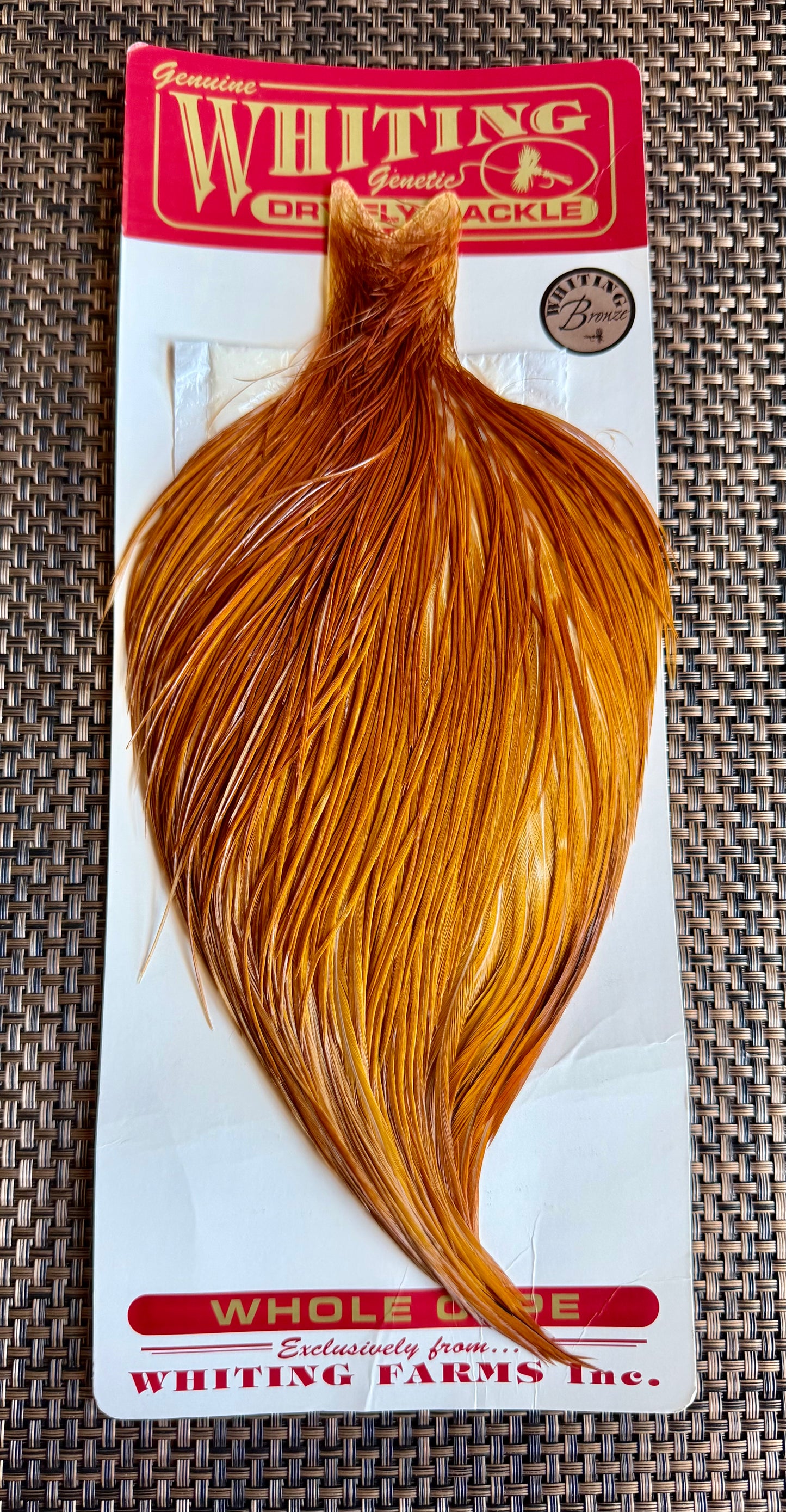 Whiting Dry Hackle Bronze Grade Cape Medium Ginger 585-SH-E-L