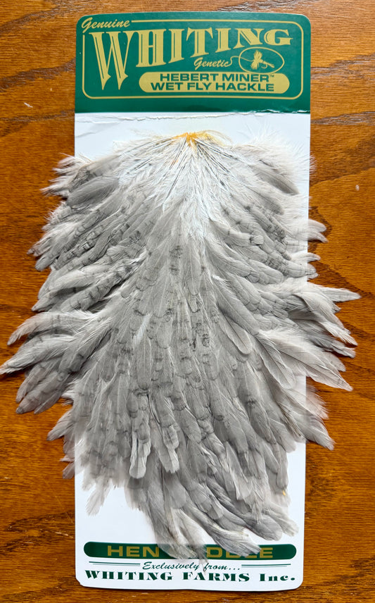 Whiting Hebert Miner Hen Saddle Medium Grey Dun 337-SH-E-L