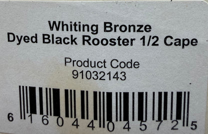 Whiting Farms Bronze Half Cape Dyed Black 410-SH-E-L
