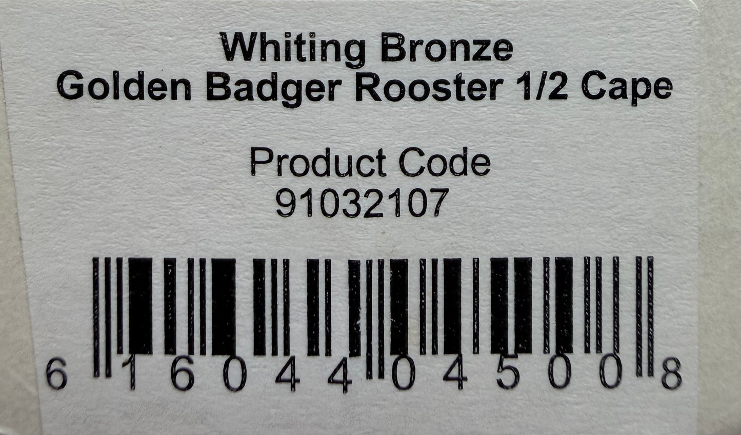 Whiting Farms Bronze Half Cape Golden Badger 408-SH-E-L