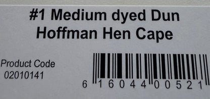 Hoffman Grade 1 Hen Cape Medium Dyed Dun 286-SH-E-L
