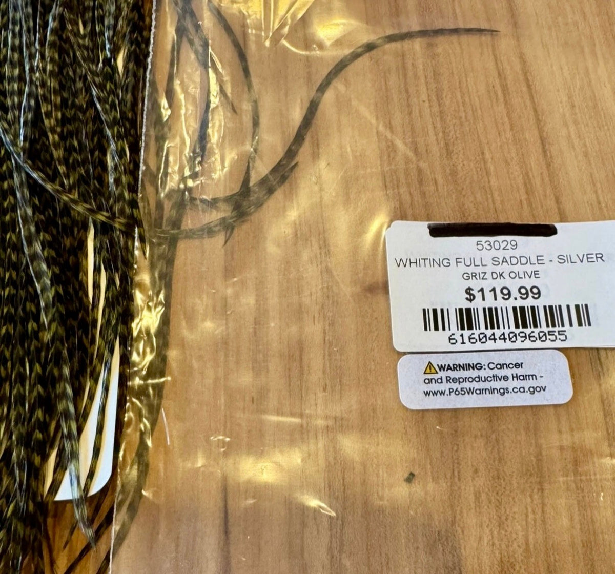 Whiting Farms SILVER Saddle Hackle: GRIZZLY DYED DARK OLIVE 088
