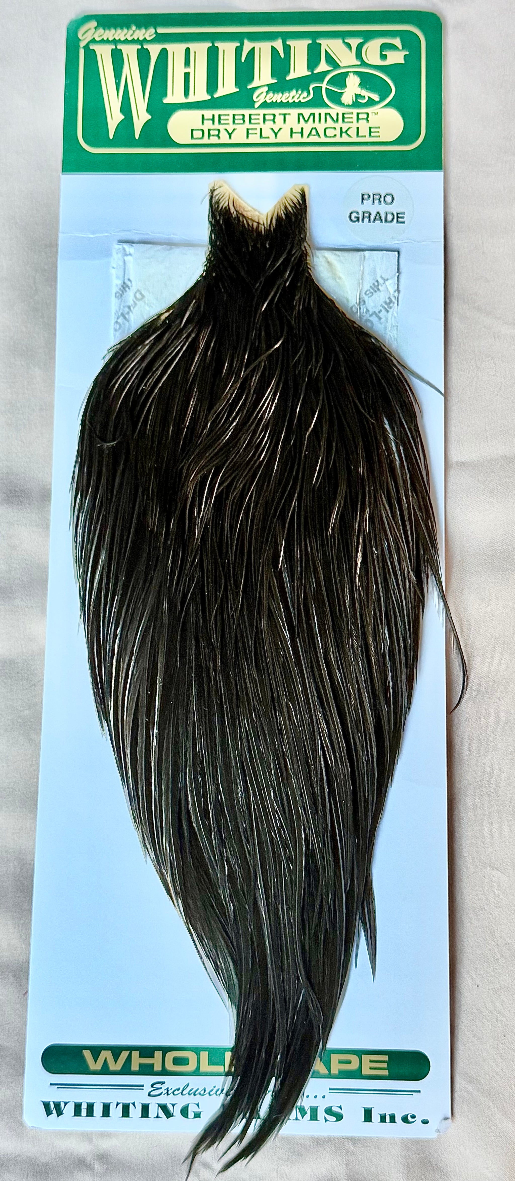 Whiting Hebert Miner Dry Hackle Pro-Grade Cape Black 182-SH-E-L