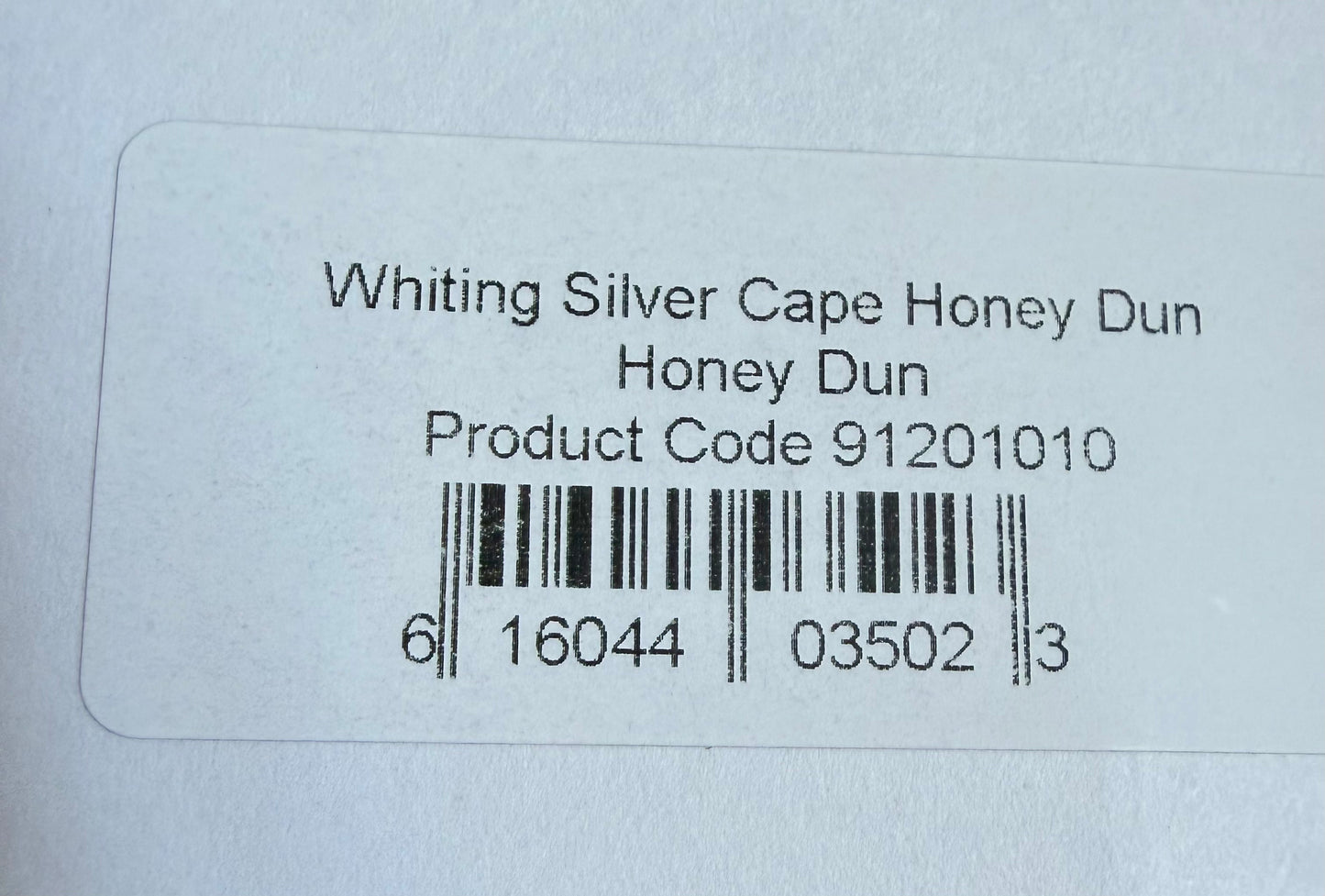 Whiting Farms Silver Grade Rooster Cape Honey Dun 642-SH-E-L