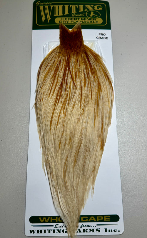 Whiting Farms Hebert Miner PRO Grade Cape: Barred Medium Ginger SH007