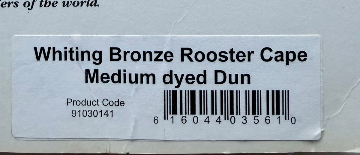 Whiting Farms Bronze Grade Cape Medium dyed Dun 301-SH-E-L
