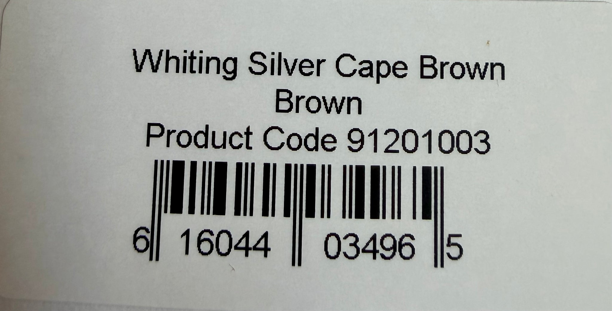 Whiting Farms Silver Grade Rooster Cape Brown 802-SH-E-L