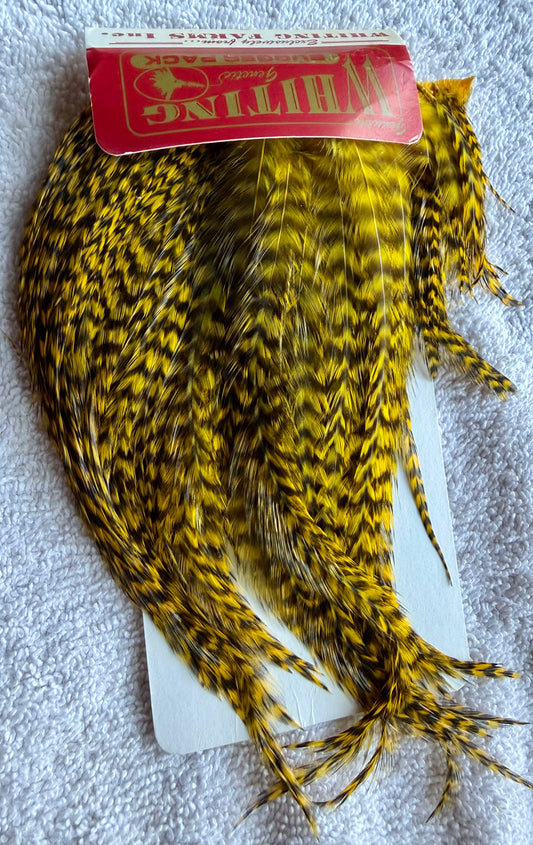 Whiting Bugger Pack Grizzly Dyed Yellow 735-SH-E-L