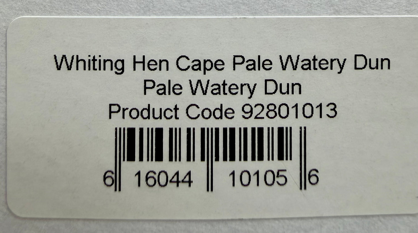 Whiting Farms Hen Cape Pale Watery Dun 364-SH-E-L