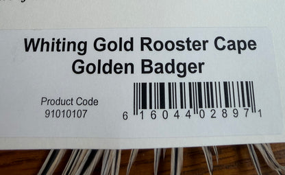Whiting Gold Grade Rooster Cape Golden Badger 634-SH-E-L