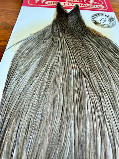 Whiting Gold Grade Rooster Cape Dark dyed Dun 635-SH-E-L