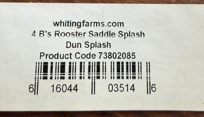 Whiting Farms 4B Rooster Saddle Splash: Dun Splash 377-SH-E-L