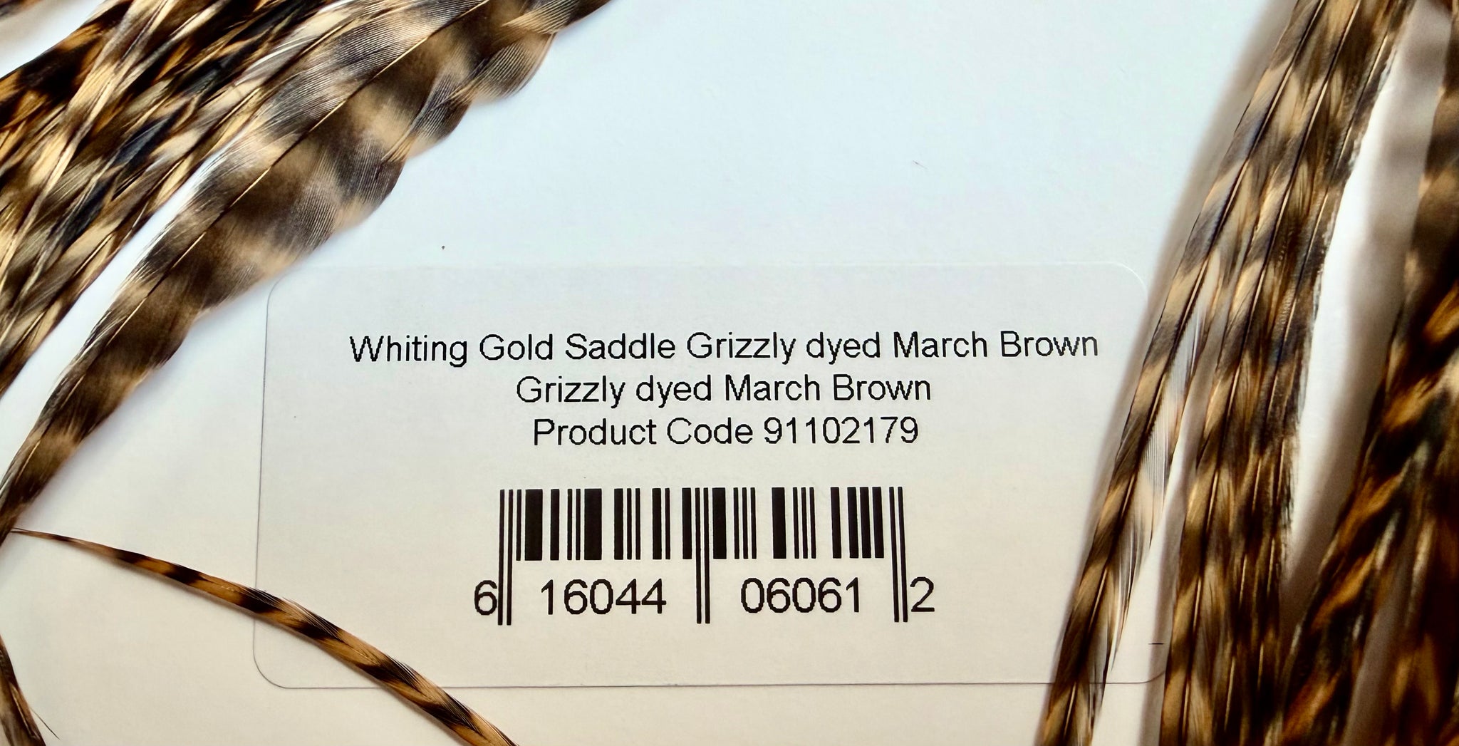 Whiting Farms Gold Rooster Saddle Grizzly Dyed March Brown 790-SH-E-L