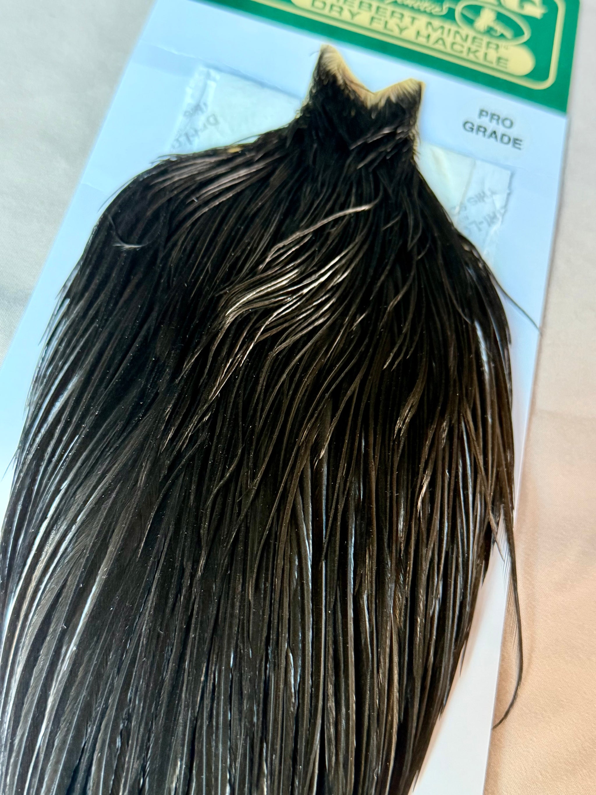 Whiting Hebert Miner Dry Hackle Pro-Grade Cape Black 182-SH-E-L