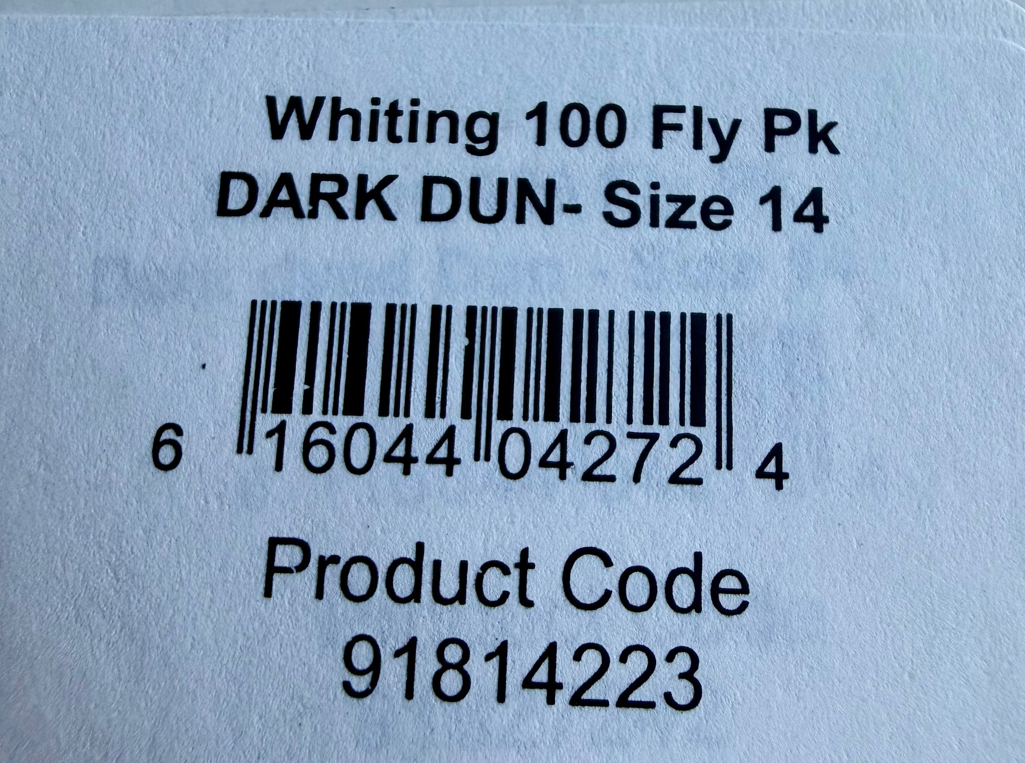 Whiting Dry Fly Hackle 100’s Size 14 Dark Dun 824-SH-E-L
