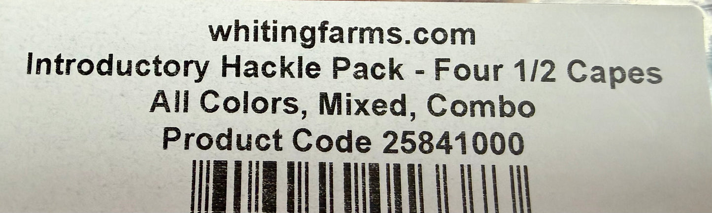 Whiting Farms Intro Hackle Pack - Four 1/2 Capes All Colors/Mixed 662-SH-E-L