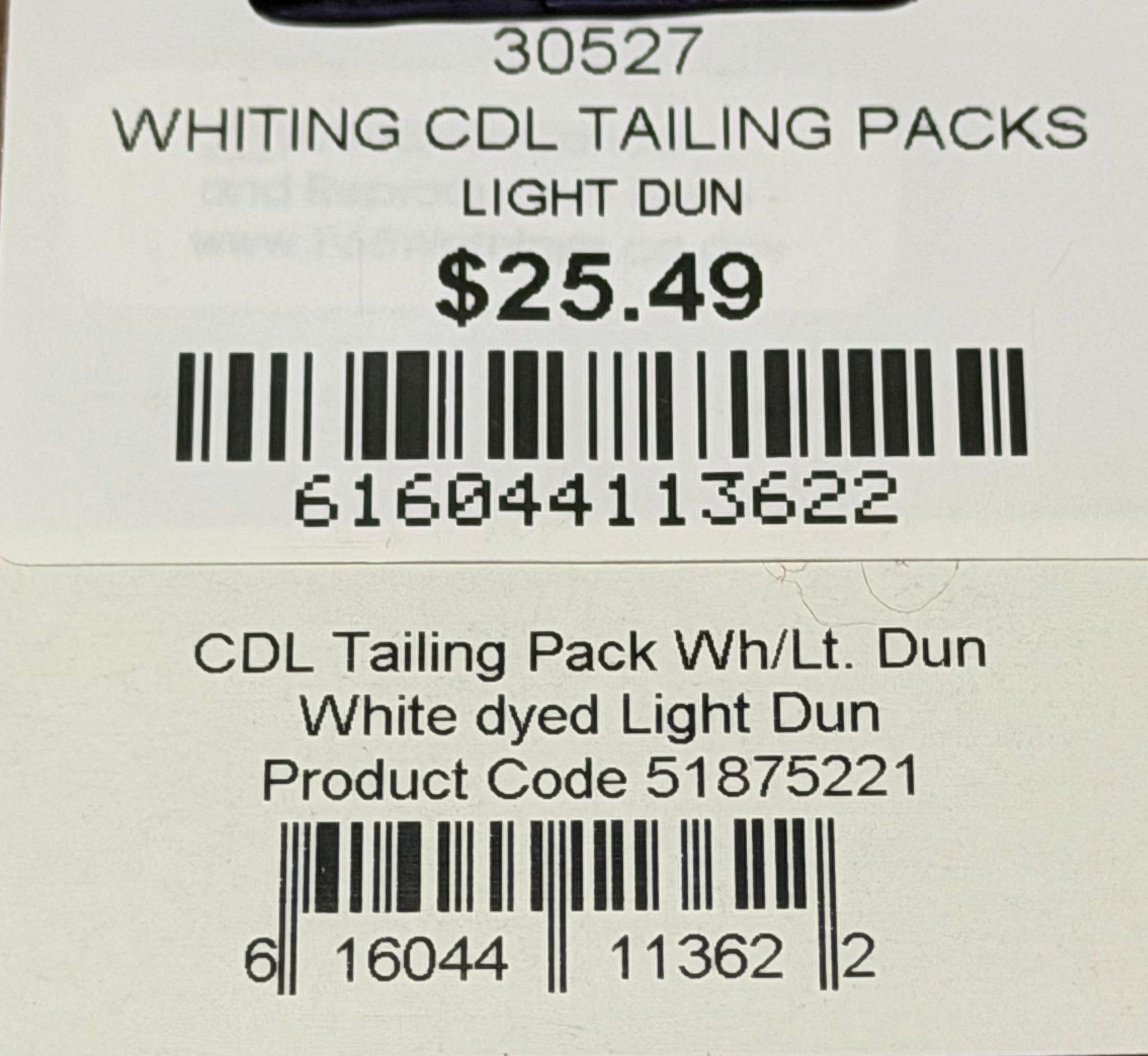 Whiting Tailing Pack White Dyed Light Dun 326-SH-E-L