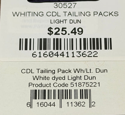 Whiting Tailing Pack White Dyed Light Dun 326-SH-E-L
