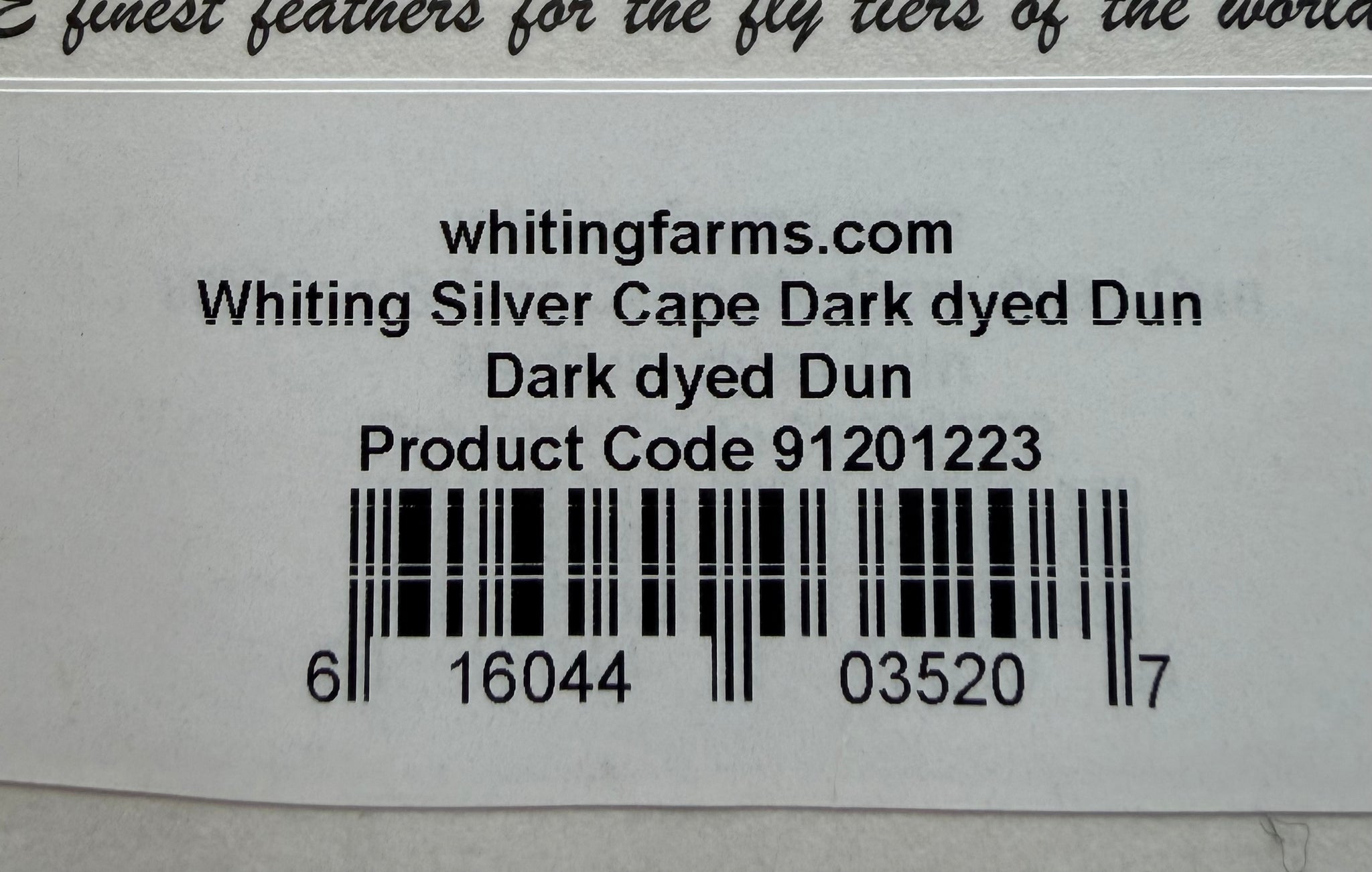 Whiting Farms Silver Rooster Cape Dark dyed Dun 302-SH-E-L