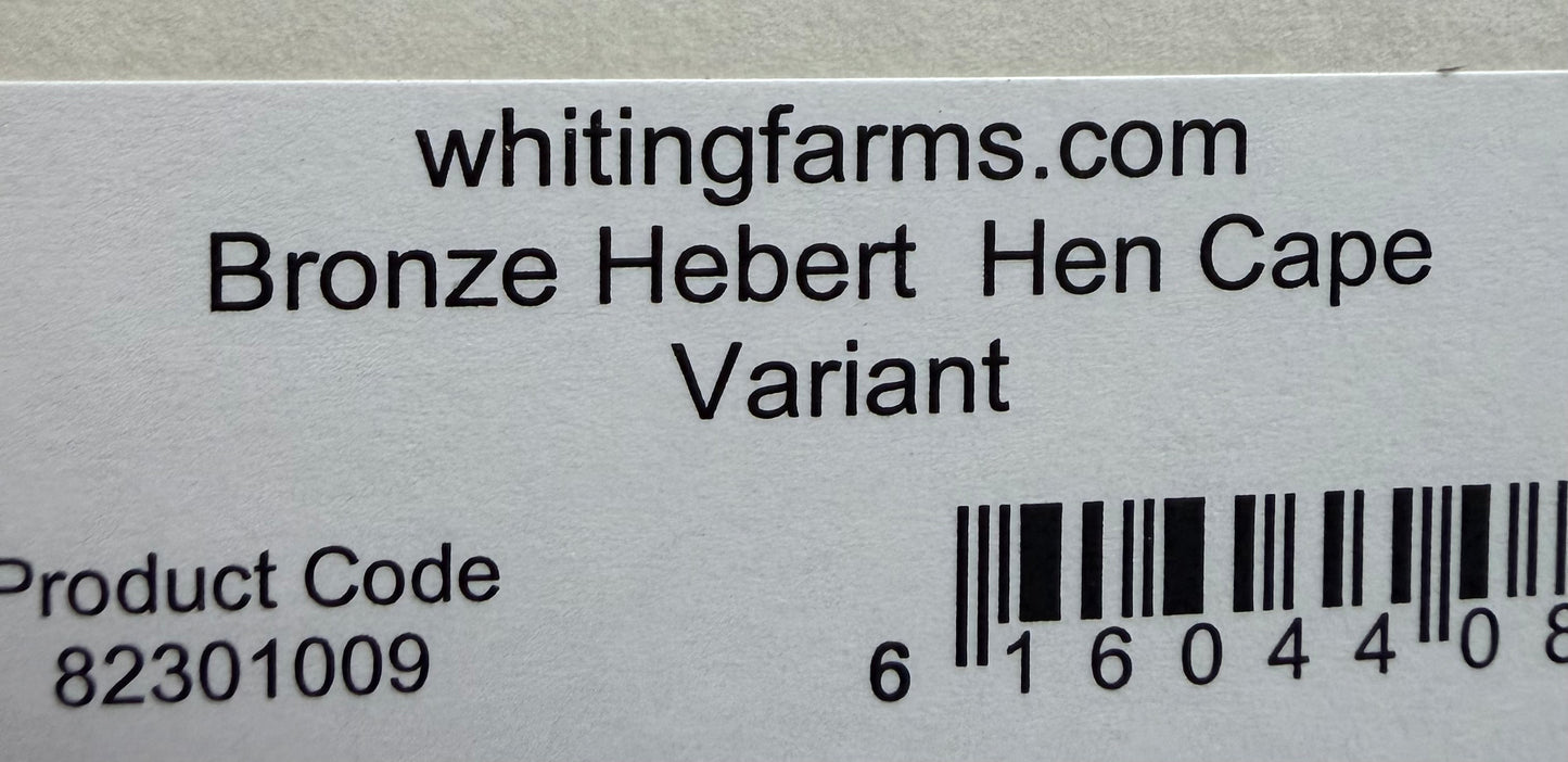 Whiting Farms Hebert Miner Bronze Hen Cape Variant 357-SH-E-L