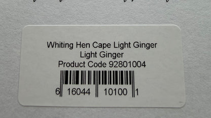 Whiting Farms Hen Cape Light Ginger 304-SH-E-L