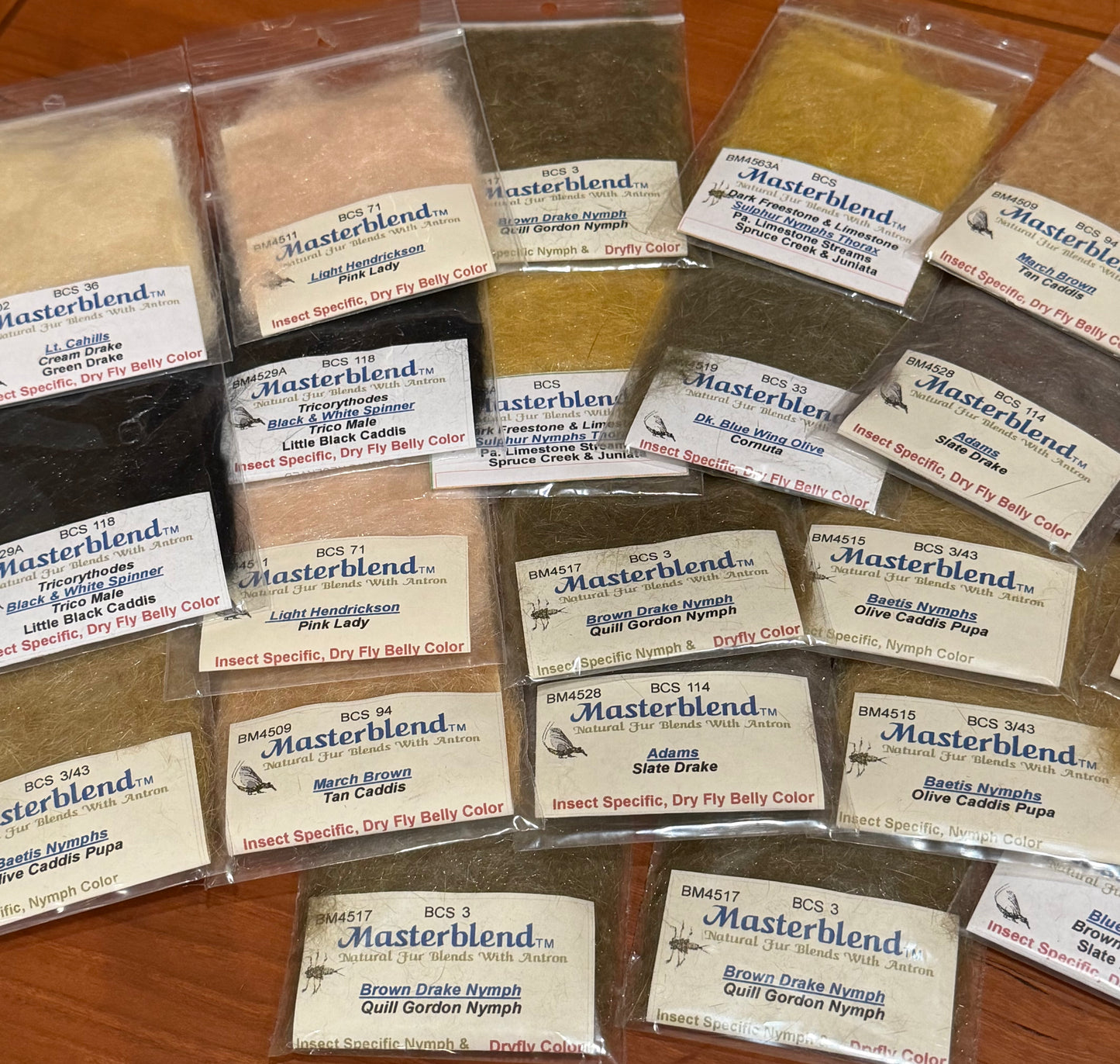 Jack Mickievicz's ORIGINAL PACKAGING of Masterblend:  Natural Fur Dubbing Blends W/ Antron