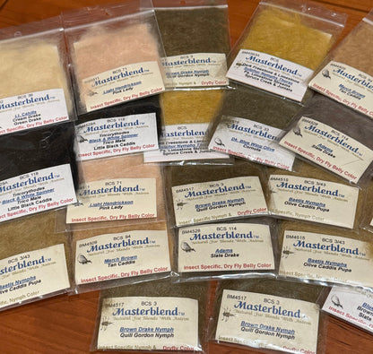Jack Mickievicz's ORIGINAL PACKAGING of Masterblend:  Natural Fur Dubbing Blends W/ Antron