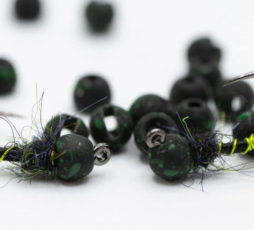 Firehole Stones - Slotted Tungsten Beads- Midnight Green