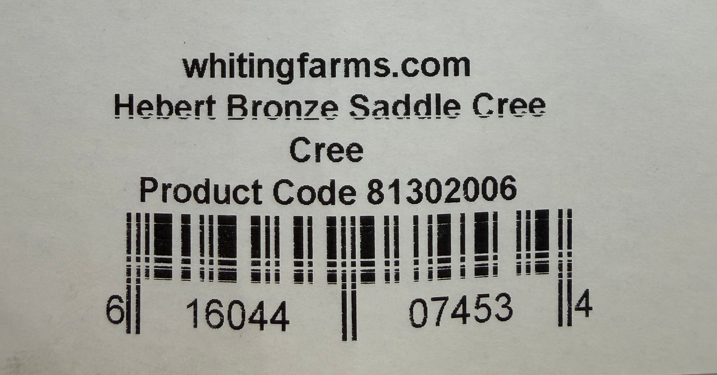 Whiting Hebert Bronze Rooster Saddle Cree 405-SH-E-L