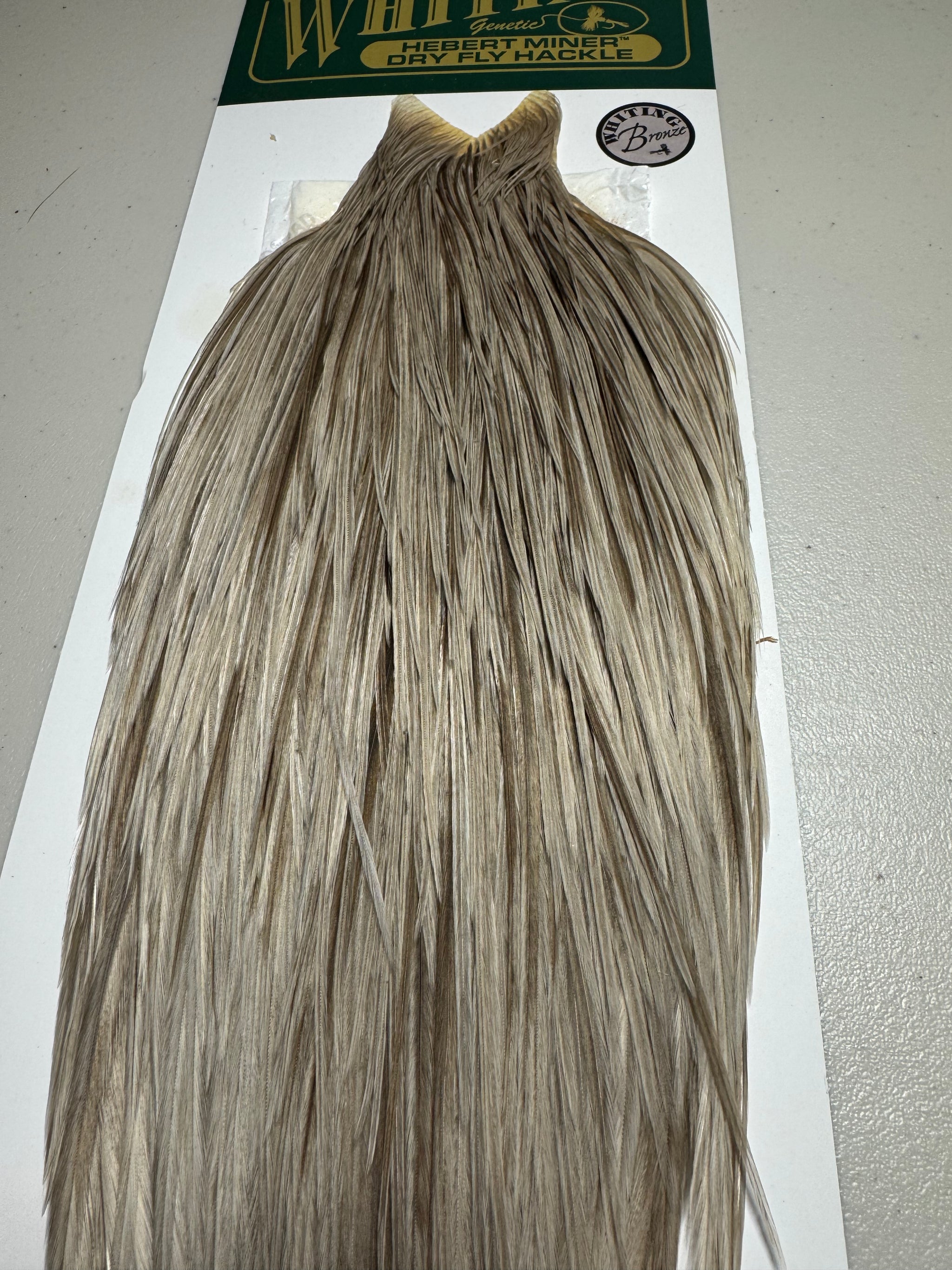 Whiting Farms Hebert Miner Bronze Cape: Unique Variant/Med Brown Dun Splash SH002