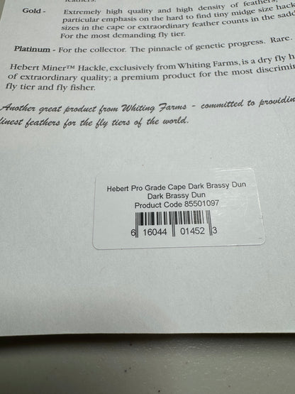 Whiting Farms Hebert Miner PRO Grade Cape: Dark Brassy Dun SH008