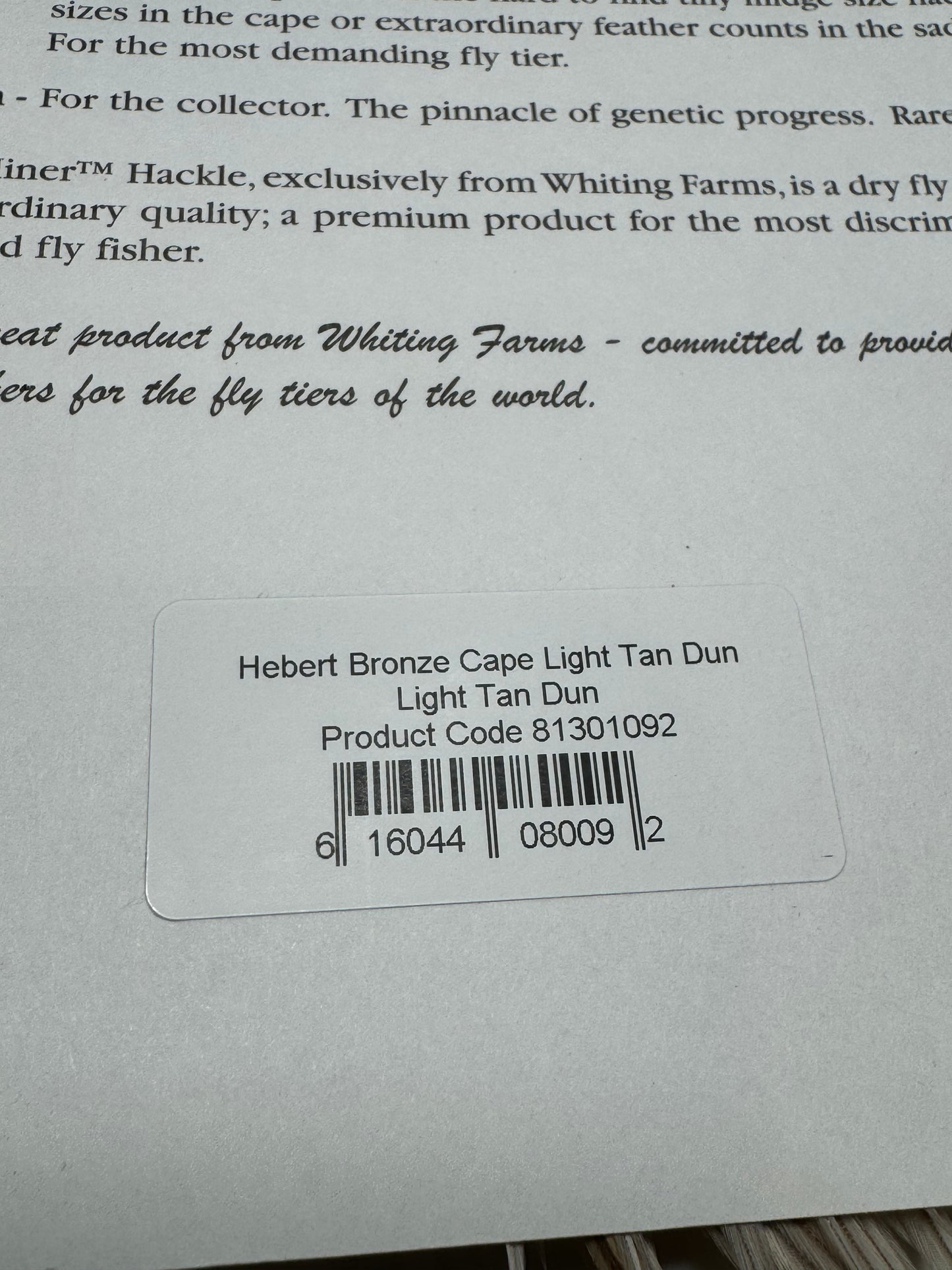 Whiting Farms Hebert Miner Bronze Cape: Light Tan Dun SH012