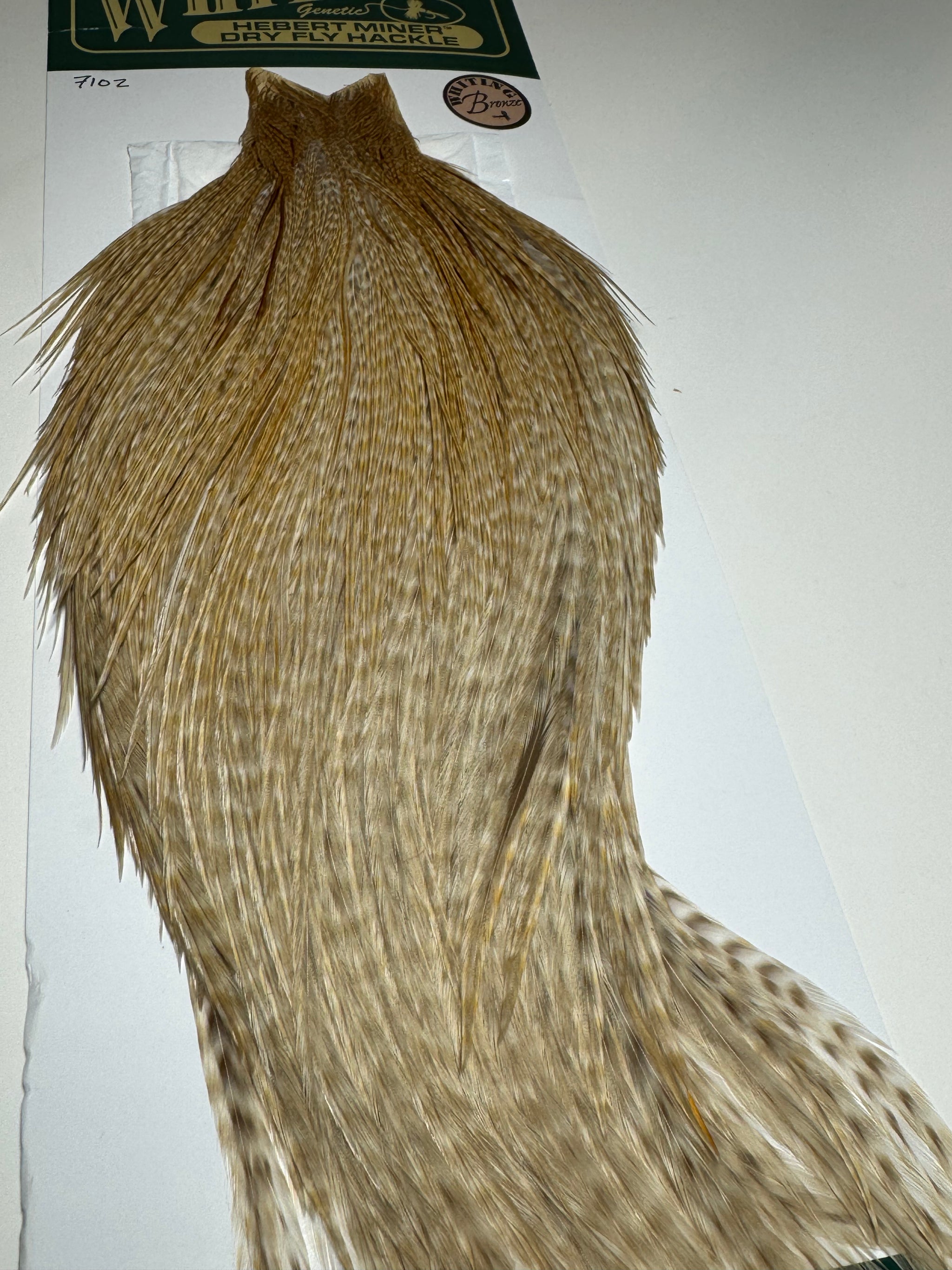 Whiting Farms Hebert Miner Bronze Cape: Unique Variant- Close to Barred Ginger Dun SH013